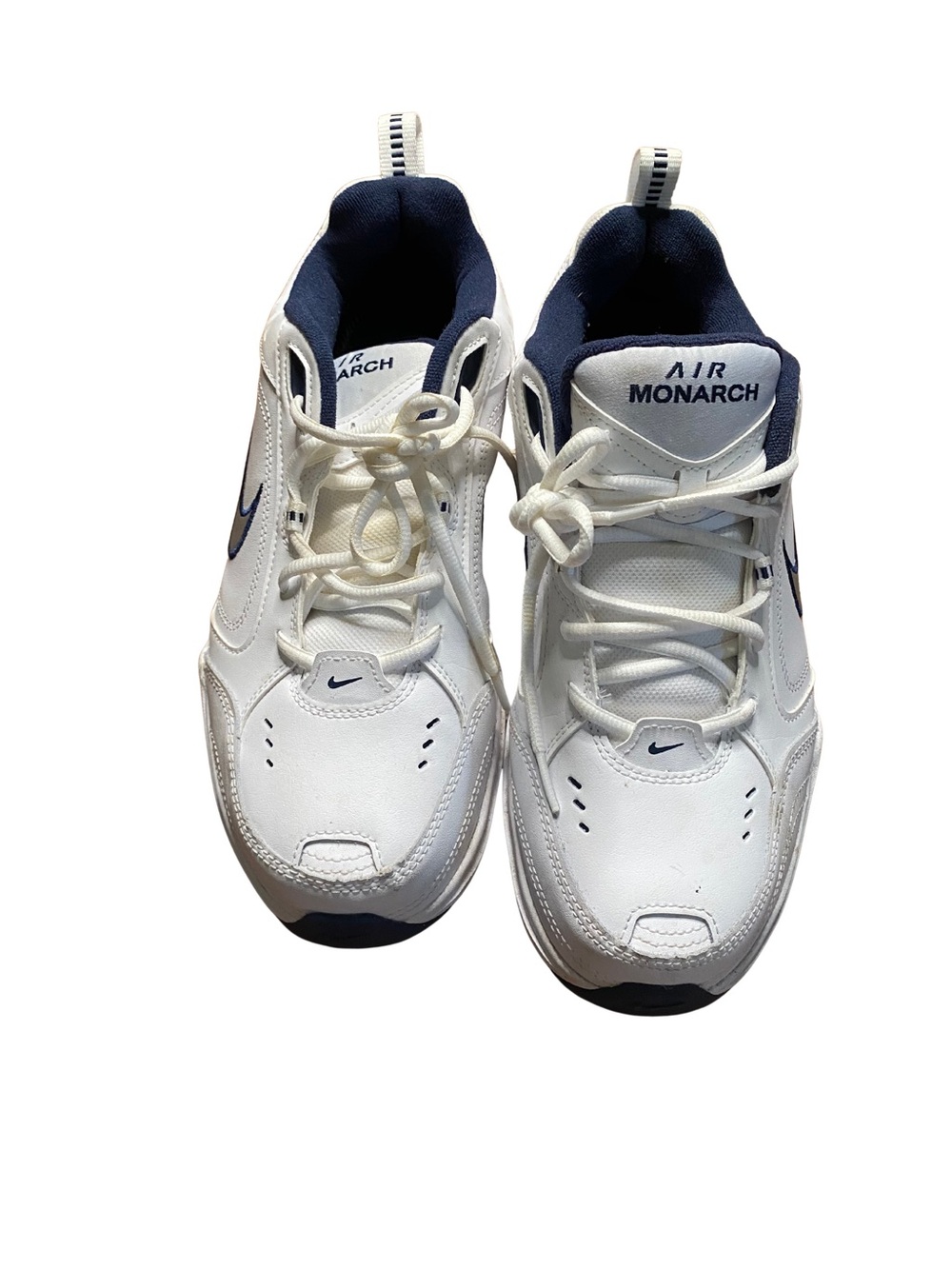 Nike Air Monarch IV White Navy Dad Sneakers Men’s Size 10.5